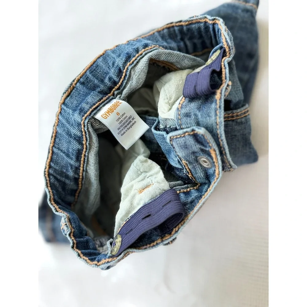 Gymboree Girls Medium Wash Denim Mini Skirt Adjustable Waist Size 6